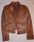 GAP Women's Leather Jacket Genuine Brown Lined Size Small