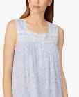 New $70 Eileen West WILDFLOWERS 100% Cotton Lawn Sleeveless Short Nightgown Sz L