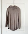 Magaschoni Cashmere Cowlneck Long Sleeve Knit Sweater Size XS Women Brown