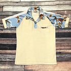 Kennington California Short Sleeve Polo Shirt PARROTS Mens S Terry Cloth 70s VTG