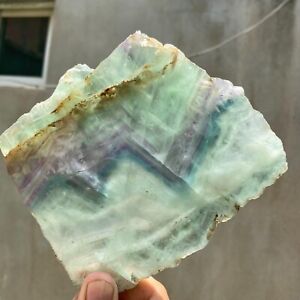 717G Natural beautiful Rainbow Fluorite Crystal Rough stone specimens cure
