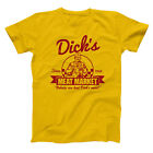 Dicks Meat Market Funny Rude Humor Party Gold Basic Men's T-Shirt
