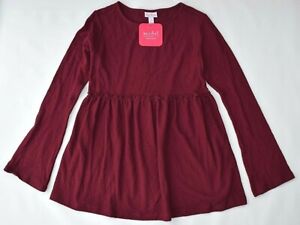 ISABEL MATERNITY by Ingrid & Isabel Maroon Ruffle Baby Doll Top Womens XS NEW