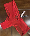VICTORIA'S SECRET VERY SEXY Cheeky Panty M Red Mesh Red Heart NWT VS