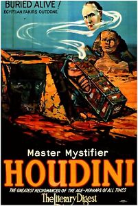 Vintage Magician Poster – Harry Houdini #1 – Magic themed Wall Art Print