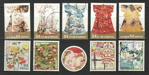 JAPAN 2021 TRADITIONAL CULTURE PART 4 KIMONO 84 YEN COMP. SET OF 10 STAMPS USED