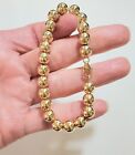 Chain Strung 8mm 14k Solid Yellow or Rose Gold Ball Bead Bracelet