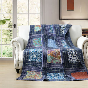 VIVILINEN Twin Size Patchwork Quilt Original Cotton Quilted Throw Blankets