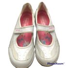 Skechers Shape Ups Womens #12305 White Leather Mesh Toning Mary Jane Shoes, (9)