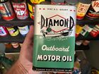 VINTAGE~ RARE NOS~ DIAMOND OUTBOARD MOTOR OIL 1 QUART CAN  FULL SEALED ￼ NICE!