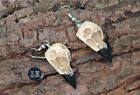 Raven Skull Earrings Norse Pagan Viking Odin Wiccan Witchy Cosplay Gift Resin