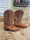 Tony Lama #8057 leather western cowboy boots size 10.5E (wide) Made In USA EUC
