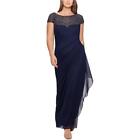 Xscape Womens Embellished Maxi Formal Evening Dress Gown BHFO 9394