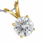 Lab Grown Diamond Solitaire Pendant in 14k White or Yellow Gold GH VS