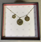 Cabi Apollo 3 Coin Gold Tone Chain Necklace #2243