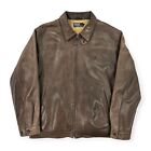 Polo Ralph Lauren Vintage Leather Harrington Jacket Brown Men's Large