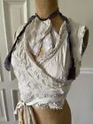 NWT Magnolia Pearl Cotton Silk Angel Embroidered Faustine French Wrap Moonlight