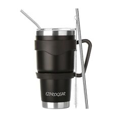 30 oz Stainless Steel Tumbler w/ Lid Handle & Straws Insulated Coffee Mug -Other