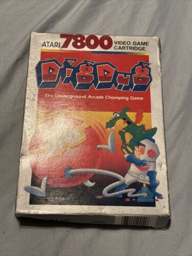 Dig Dug (Atari 7800, 1987) Complete CiB With Warranty Card