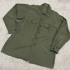 Army OG 107 Shirt Ex Large VTG 70s Vietnam Era Military Distressed Olive Green