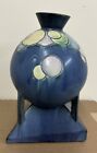 Roseville Art Pottery Futura Balloons Globe Vase 404-8 Rare Blue Art-Deco Signed