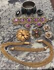 Vintage Signed  Costume Jewelry Mixed Lot Of Matched Earrings &Bracelets, Pins