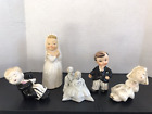 VINTAGE BRIDE GROOM FIGURINES LOT OF 5 NAPCO CHARMS  PORCELAIN CERAMIC WEDDING
