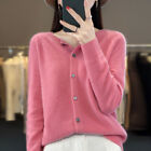 Women's Cashmere Cardigan Sweater Autumn Button Front Long Sleeve Cardigan