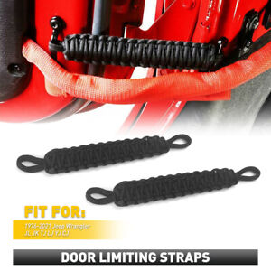 For Jeep Wrangler JK/YJ/TJ 1 Car Pair Door Limiting Straps Belt Set Accessories (For: Jeep)