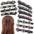 4 PCS Sparkling Crystal Stone Braided Hair Clips Rhinestone Fabric Hair Bands