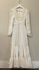 Vtg 70s Gunne Sax Size 5 Dress Crochet Sleeves Prairie Boho Wedding Cottagecore