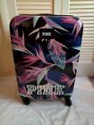 VICTORIA'S SECRET Pink HARD SHELL GRAPHIC Floral Print Rolling Suitcase Bag EUC