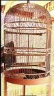 1870S Vintage Wrought Iron Birdcage On Stand 6 Ft