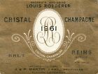 1960's-70s Louis Roederer Cristal Champagne French Wine Label 1961 Original A371