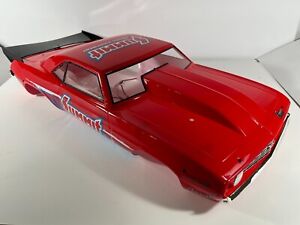 Losi 69' Camaro Body Set Red 22S Drag Car Summit Body w/ Wing, Lights Installed1