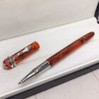 Luxury Snake Resin Series Marble Red Color + Silver Clip 0.7mm Rollerball Pen
