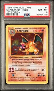 PSA 8 NM - MT Charizard 1st Edition Shadowless Base Set Holo #4 1999 Thick Stamp