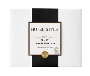 Hotel Style Egyptian Cotton Queen 1000 Thread Count Luxury Sheet Set, White