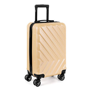 20-Inch Carry On Luggage Airline Approved Lightweight Hardside Suitcase Gold