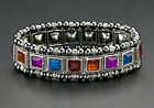 Magnetic Bracelets Therapy Hematite Beads Multi-Color Crystals Stretch For Women