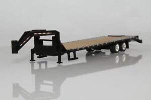 Gooseneck Flatbed Trailer 1:64 Scale Diecast Model Truck Black