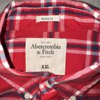 Abercrombie & Fitch Shirt Mens 2XL XXL Red Blue Plaid Muscle Button Up