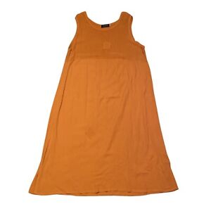 Fenini Womens Sleeveless Maxi Dress Orange Size 3X Boho Sundress Lagenlook