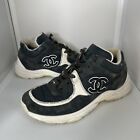 Chanel Black Suede Sneakers Size 36.5