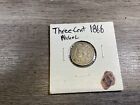 1866 Three Cent Nickel Piece Post-Civil War Date U.S. Coin-050724-42