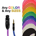 3-Pin XLR Female to 3.5 TRS Male Balanced Stereo Cable Custom Length, Color Cord