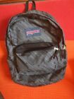 Jansport Lightweight Backpack Grey Black White VG Pre-owned Condition