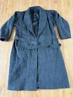 Vintage 50s 60s Anglo Fabrics Raspini Wool Mohair Trench Coat Jacket 13 14 Grey