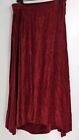 CP Shades Sausalito Women's Skirt Large Red Velvet Rayon Maxi Pleated
