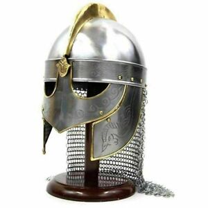 Medieval Viking Helmet with Chainmail - Crusader Helmet Warrior Armor Knight